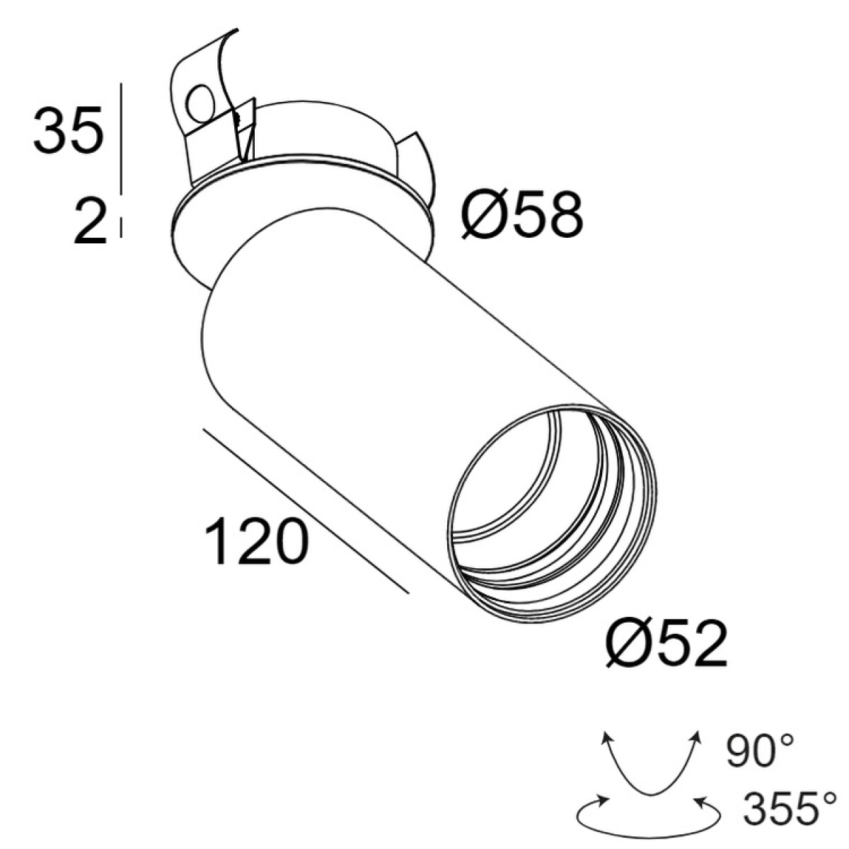 Delta Light Spy 52 Clip Soft Spotlight White/White 20° Variable white